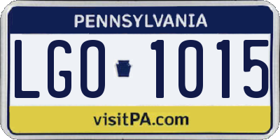 PA license plate LGO1015