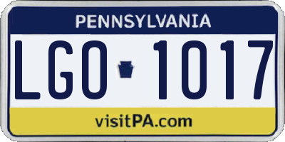 PA license plate LGO1017