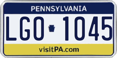PA license plate LGO1045