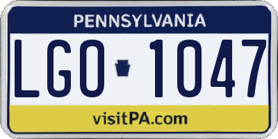 PA license plate LGO1047