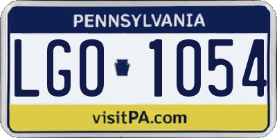 PA license plate LGO1054