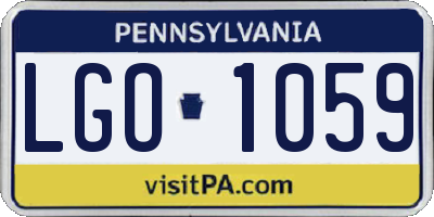 PA license plate LGO1059