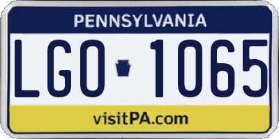 PA license plate LGO1065