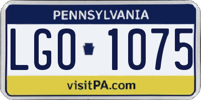 PA license plate LGO1075