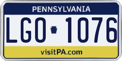 PA license plate LGO1076