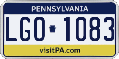 PA license plate LGO1083