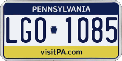 PA license plate LGO1085