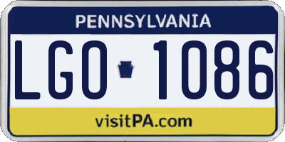 PA license plate LGO1086