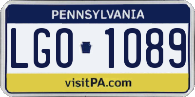 PA license plate LGO1089