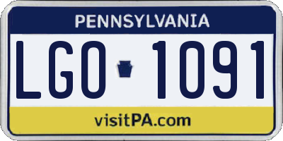 PA license plate LGO1091