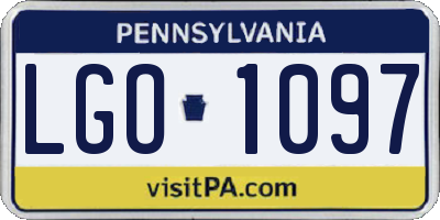 PA license plate LGO1097