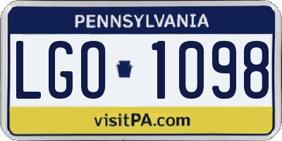 PA license plate LGO1098