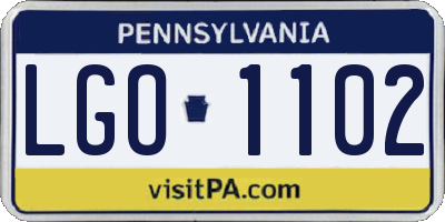 PA license plate LGO1102