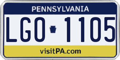 PA license plate LGO1105