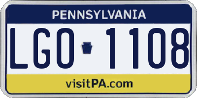 PA license plate LGO1108
