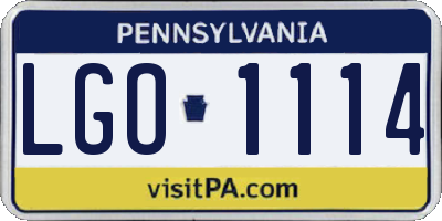 PA license plate LGO1114