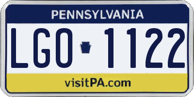 PA license plate LGO1122