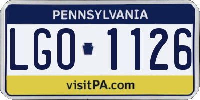 PA license plate LGO1126