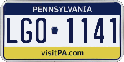 PA license plate LGO1141
