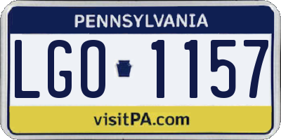 PA license plate LGO1157