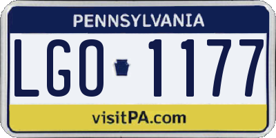 PA license plate LGO1177