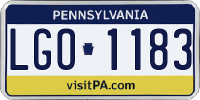 PA license plate LGO1183