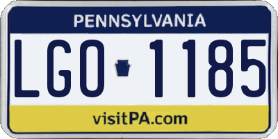 PA license plate LGO1185