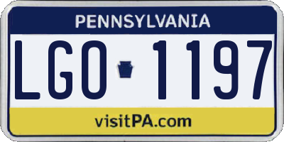PA license plate LGO1197