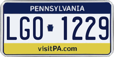 PA license plate LGO1229
