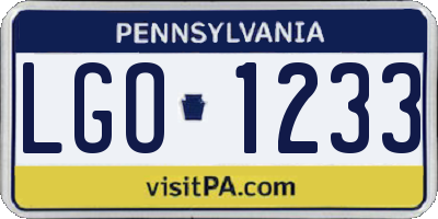 PA license plate LGO1233