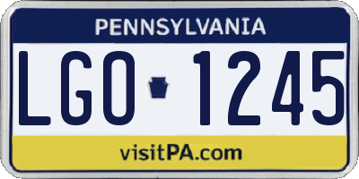 PA license plate LGO1245