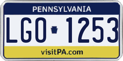 PA license plate LGO1253