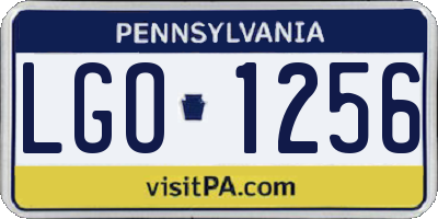PA license plate LGO1256