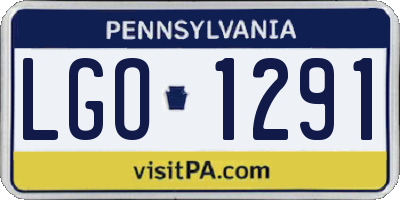 PA license plate LGO1291