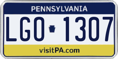 PA license plate LGO1307