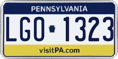 PA license plate LGO1323