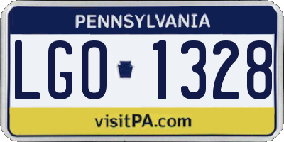 PA license plate LGO1328