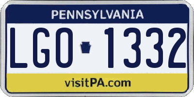 PA license plate LGO1332