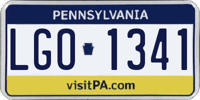 PA license plate LGO1341