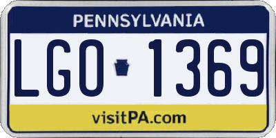 PA license plate LGO1369