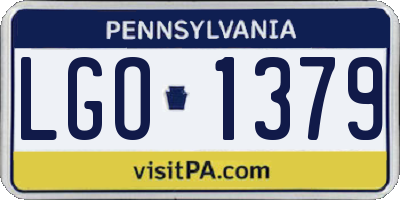 PA license plate LGO1379