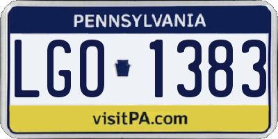 PA license plate LGO1383