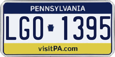 PA license plate LGO1395