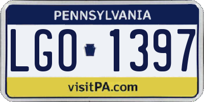 PA license plate LGO1397
