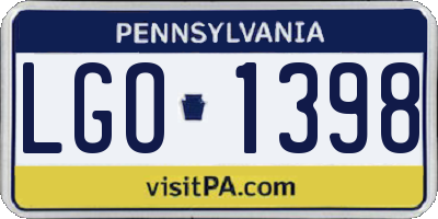 PA license plate LGO1398