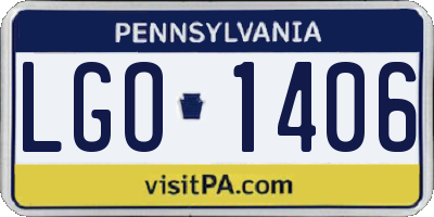 PA license plate LGO1406