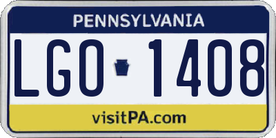 PA license plate LGO1408