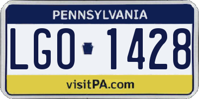 PA license plate LGO1428