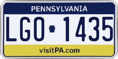 PA license plate LGO1435