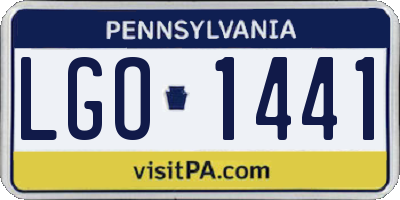 PA license plate LGO1441